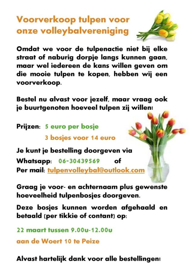 Tulpenvoorverkoop